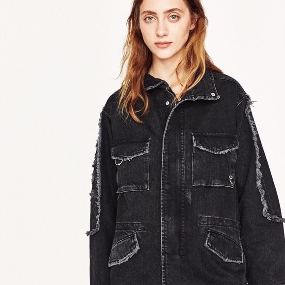 black jean jacket zara